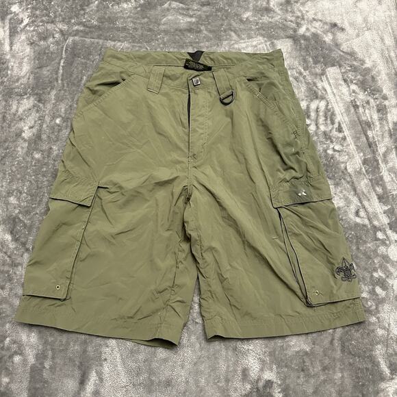 Boy Scouts Of America Shorts Adult Small Green Centennial Uniform Camping Hiking - Picture 1 of 11